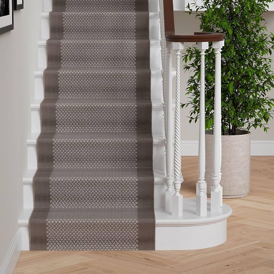 Custom carpet runner on a duplex apartment staircase